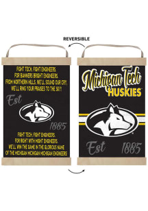 KH Sports Fan Michigan Tech Huskies Fight Song Reversible Banner Sign