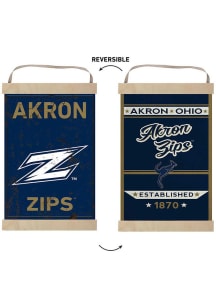 KH Sports Fan Akron Zips Faux Rusted Reversible Banner Sign