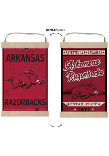 KH Sports Fan Arkansas Razorbacks Faux Rusted Reversible Banner Sign