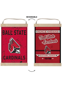 KH Sports Fan Ball State Cardinals Faux Rusted Reversible Banner Sign
