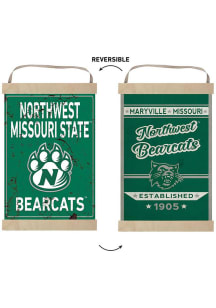 KH Sports Fan Northwest Missouri State Bearcats Faux Rusted Reversible Banner Sign