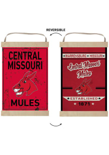 KH Sports Fan Central Missouri Mules Faux Rusted Reversible Banner Sign