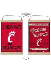 KH Sports Fan Cincinnati Bearcats Faux Rusted Reversible Banner Sign