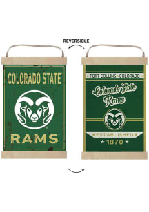 KH Sports Fan Colorado State Rams Faux Rusted Reversible Banner Sign