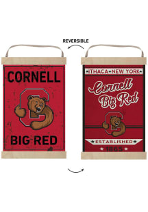 KH Sports Fan Cornell Big Red Faux Rusted Reversible Banner Sign