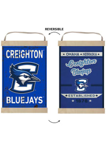 KH Sports Fan Creighton Bluejays Faux Rusted Reversible Banner Sign