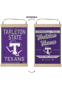 KH Sports Fan Tarleton State Texans Faux Rusted Reversible Banner Sign