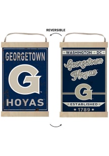 KH Sports Fan Georgetown Hoyas Faux Rusted Reversible Banner Sign