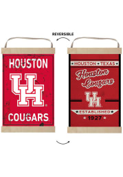 KH Sports Fan Houston Cougars Faux Rusted Reversible Banner Sign