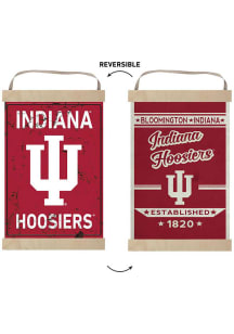 KH Sports Fan Indiana Hoosiers Faux Rusted Reversible Banner Sign