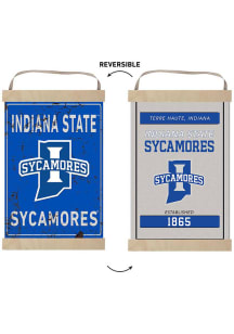 KH Sports Fan Indiana State Sycamores Faux Rusted Reversible Banner Sign