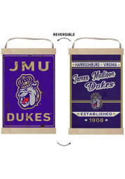 KH Sports Fan James Madison Dukes Faux Rusted Reversible Banner Sign