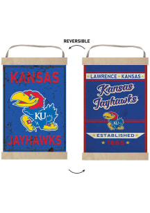 KH Sports Fan Kansas Jayhawks Faux Rusted Reversible Banner Sign