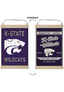 KH Sports Fan K-State Wildcats Faux Rusted Reversible Banner Sign