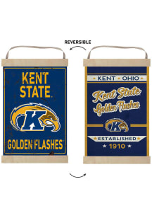 KH Sports Fan Kent State Golden Flashes Faux Rusted Reversible Banner Sign