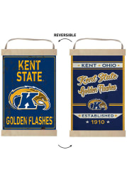 KH Sports Fan Kent State Golden Flashes Faux Rusted Reversible Banner Sign