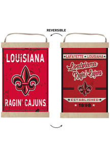 KH Sports Fan UL Lafayette Ragin' Cajuns Faux Rusted Reversible Banner Sign
