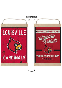 KH Sports Fan Louisville Cardinals Faux Rusted Reversible Banner Sign