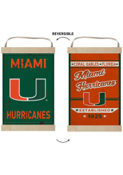 KH Sports Fan Miami Hurricanes Faux Rusted Reversible Banner Sign