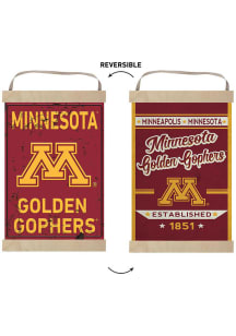 Red Minnesota Golden Gophers Faux Rusted Reversible Banner Sign