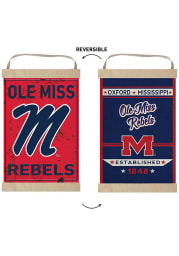 KH Sports Fan Ole Miss Rebels Faux Rusted Reversible Banner Sign