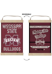 KH Sports Fan Mississippi State Bulldogs Faux Rusted Reversible Banner Sign