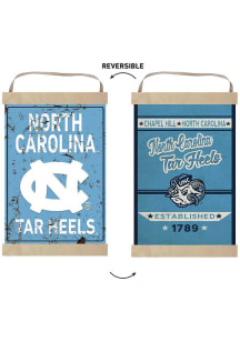 KH Sports Fan North Carolina Tar Heels Faux Rusted Reversible Banner Sign