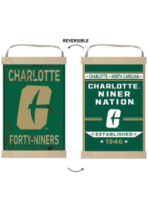KH Sports Fan UNCC 49ers Faux Rusted Reversible Banner Sign