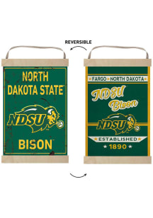 KH Sports Fan North Dakota State Bison Faux Rusted Reversible Banner Sign