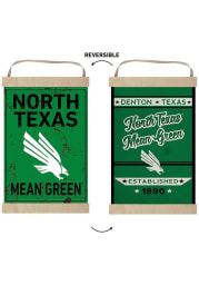 KH Sports Fan North Texas Mean Green Faux Rusted Reversible Banner Sign