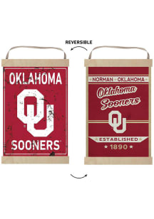 KH Sports Fan Oklahoma Sooners Faux Rusted Reversible Banner Sign