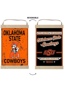 KH Sports Fan Oklahoma State Cowboys Faux Rusted Reversible Banner Sign