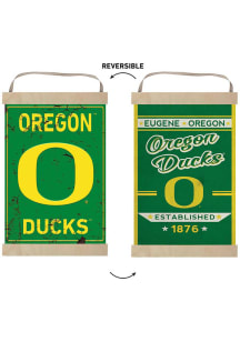 KH Sports Fan Oregon Ducks Faux Rusted Reversible Banner Sign