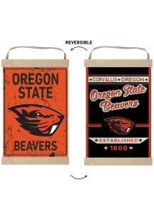 KH Sports Fan Oregon State Beavers Faux Rusted Reversible Banner Sign