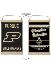 KH Sports Fan Purdue Boilermakers Faux Rusted Reversible Banner Sign