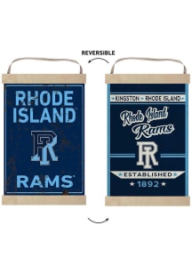 KH Sports Fan Rhode Island Rams Faux Rusted Reversible Banner Sign