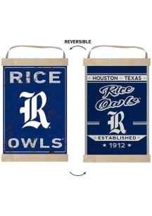 KH Sports Fan Rice Owls Faux Rusted Reversible Banner Sign