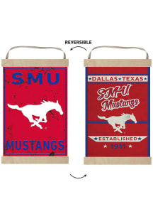 KH Sports Fan SMU Mustangs Faux Rusted Reversible Banner Sign