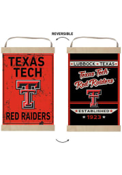 KH Sports Fan Texas Tech Red Raiders Faux Rusted Reversible Banner Sign