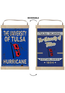 KH Sports Fan Tulsa Golden Hurricane Faux Rusted Reversible Banner Sign