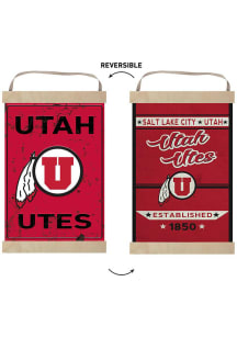 KH Sports Fan Utah Utes Faux Rusted Reversible Banner Sign