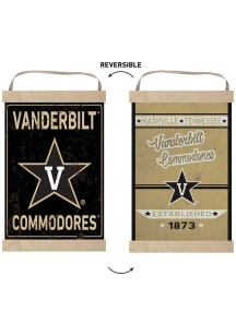 KH Sports Fan Vanderbilt Commodores Faux Rusted Reversible Banner Sign