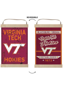 KH Sports Fan Virginia Tech Hokies Faux Rusted Reversible Banner Sign