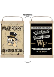 KH Sports Fan Wake Forest Demon Deacons Faux Rusted Reversible Banner Sign