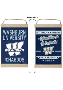 KH Sports Fan Washburn Ichabods Faux Rusted Reversible Banner Sign