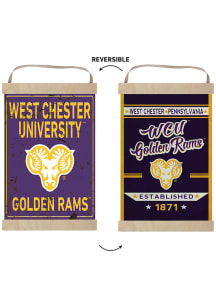 KH Sports Fan West Chester Golden Rams Faux Rusted Reversible Banner Sign