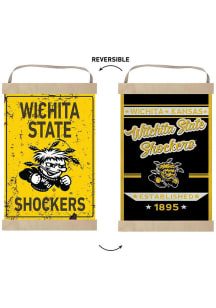 KH Sports Fan Wichita State Shockers Faux Rusted Reversible Banner Sign