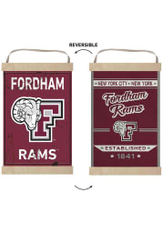 KH Sports Fan Fordham Rams Faux Rusted Reversible Banner Sign