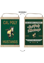 KH Sports Fan Cal Poly Mustangs Faux Rusted Reversible Banner Sign