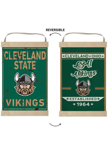 KH Sports Fan Cleveland State Vikings Faux Rusted Reversible Banner Sign